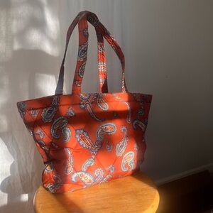 Vera Bradley Orange Paisley Travel Tote Bag
